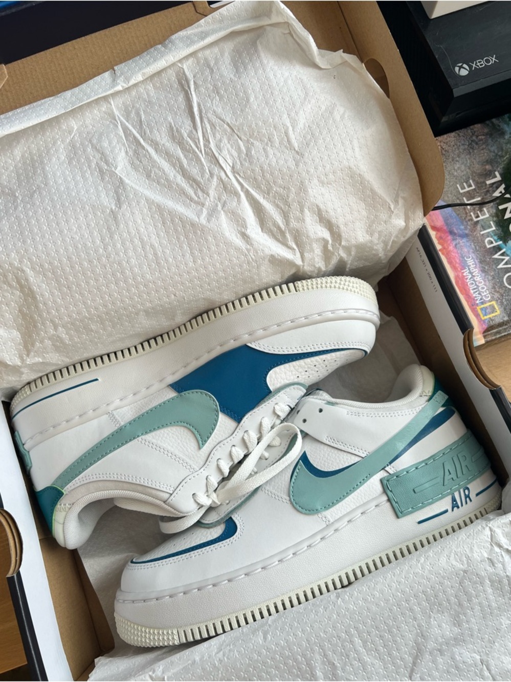 Nike - Air Force 1 Shadow in Summit White/Mineral (Size Women US 9.5)